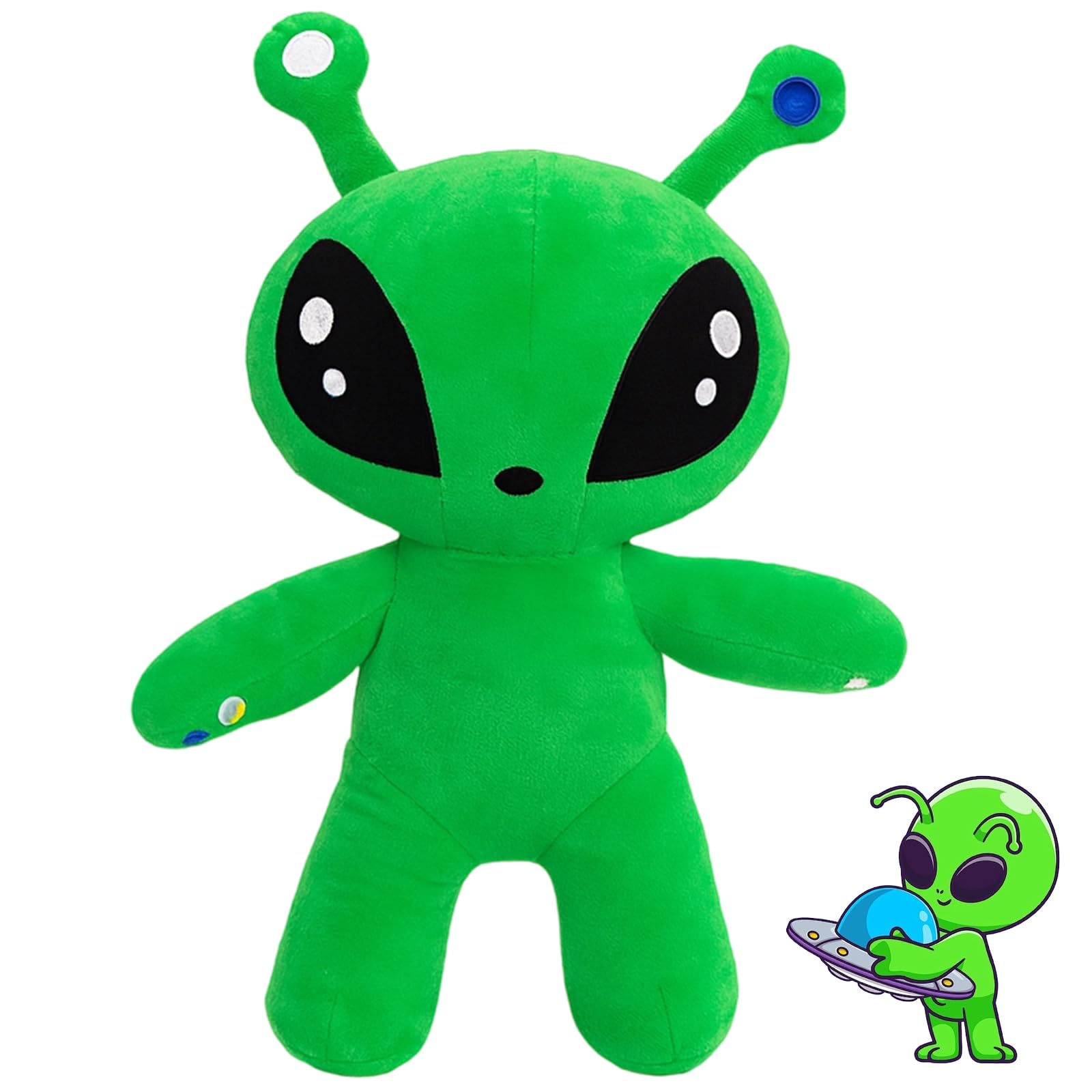 Alien Plush, Green Space Creature Stuffed Toy, Soft Alien Creature Pillow Figure, Soft Plush Doll for Kids and Collectors, 12.6inch Sci-Fi Decor and Gift