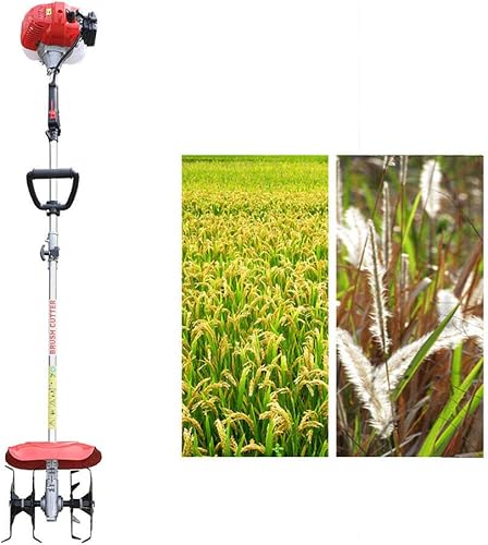 Miniatura 2 de Taladro de dientes delanteros, 63CC eficiente cultivador con guardabarros 8500-9000rpm máquina de labrar 4 tiempos refrigerada por aire - Ancho de