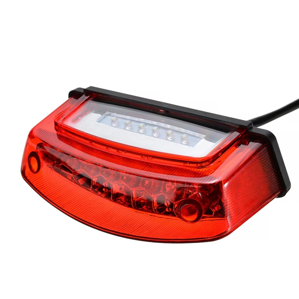 Motocicletta Stop Fanale Posteriore Universale 1pc 12V 21 LED moto bianca luce targa coda rossa luci posteriori freno stop lampada 3 fili