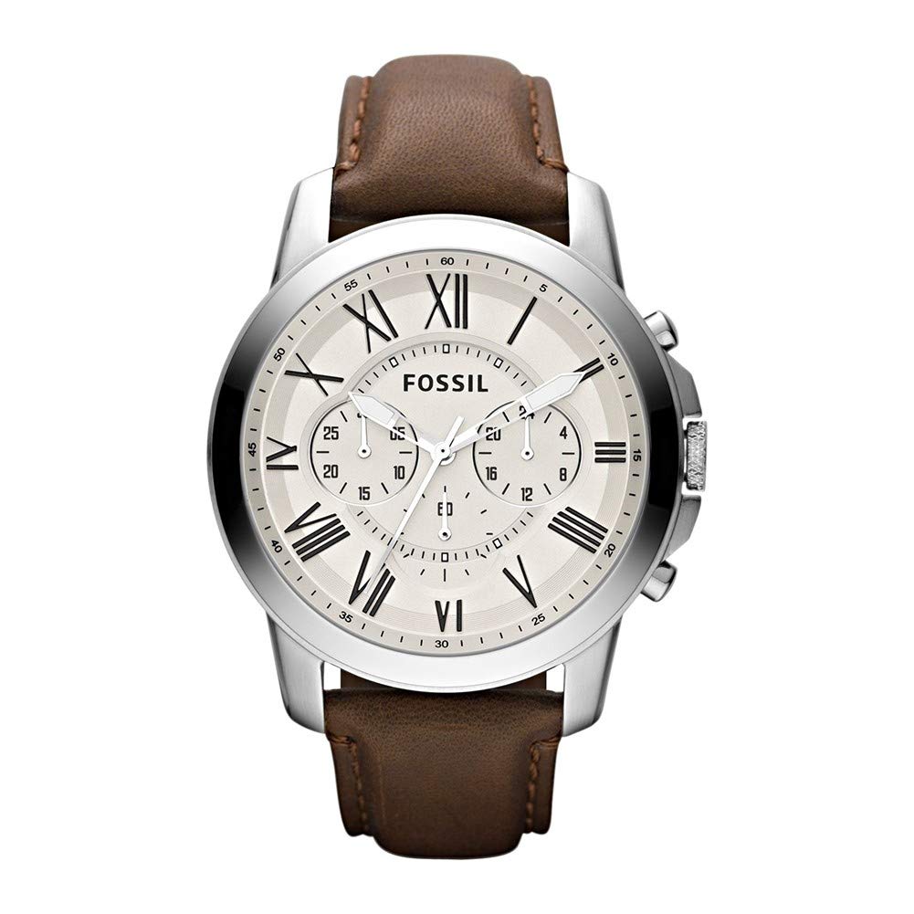 Fossil Leather Mens Quartz Watch