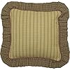 VHC Brands Tea Cabin Ruffled Fabric Pillow 16×16 Country Rustic Bedding Accessory