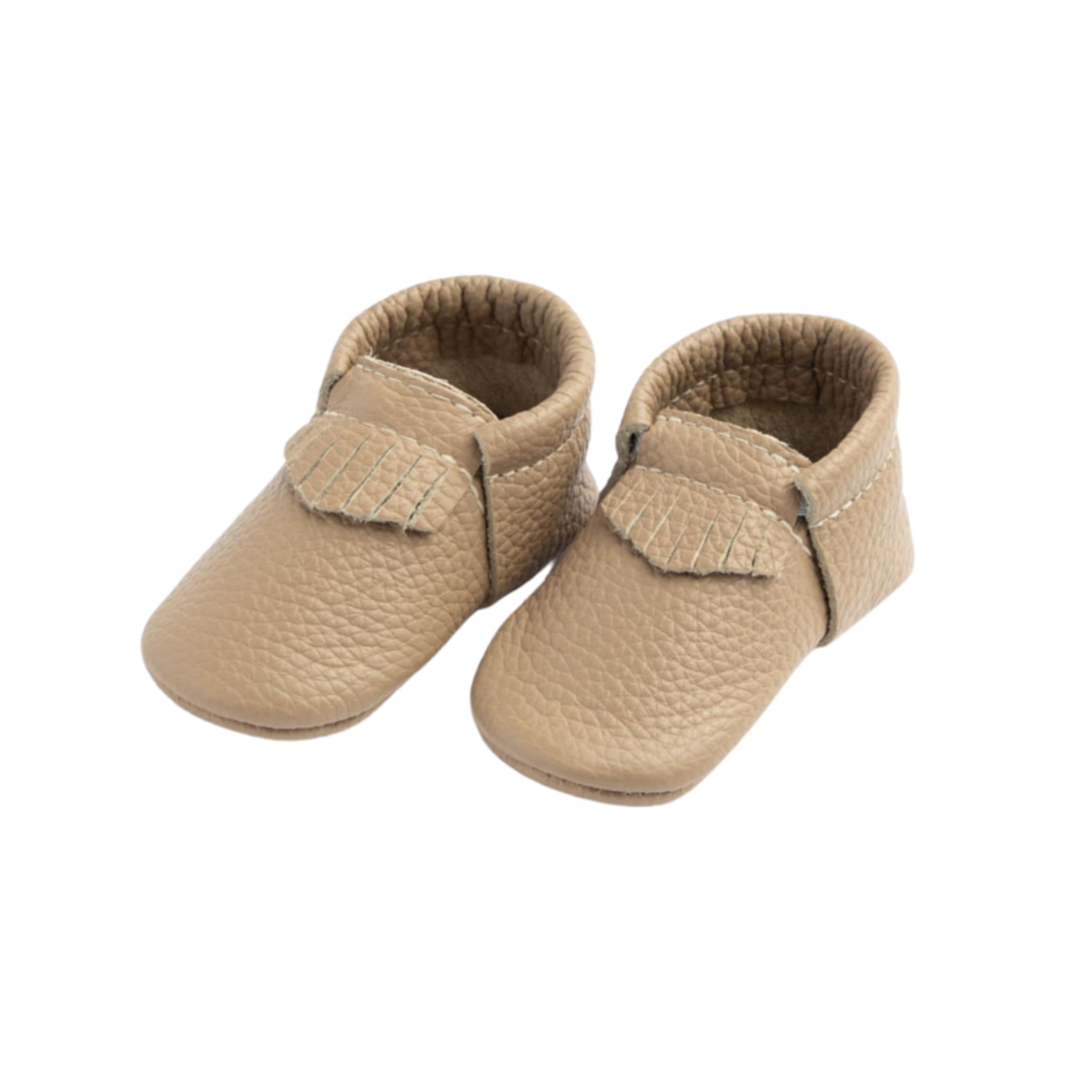 Freshly Picked City Leather Baby Moccasins Unisex - Brown (Toast, 1)