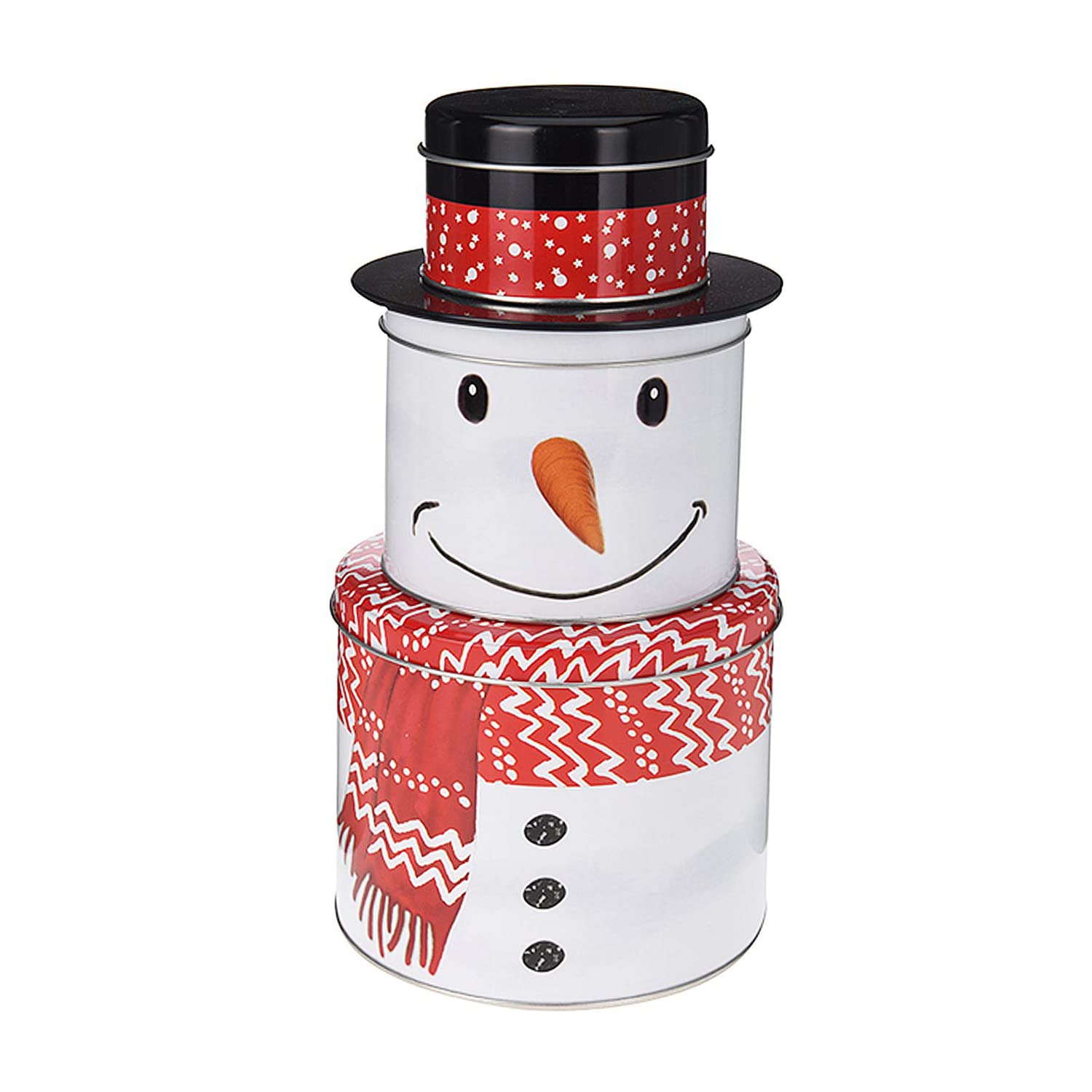 Agp Advanced Global Productions Snowman Christmas Cookie Tin Jar Biscuit Santa Xmas Metal Dry Food Tea Coffee Kitchen (Snowman)