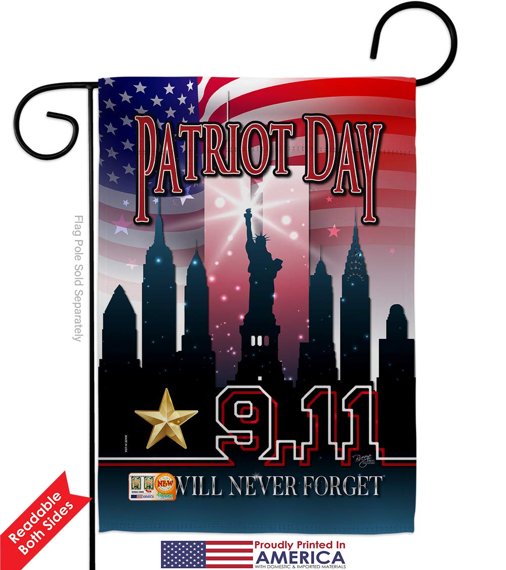 Breeze Decor Garden Flag – „We Will Never Forget“, 33x47 Cm, Doppelseitig, Für US-Militär & Veteranen