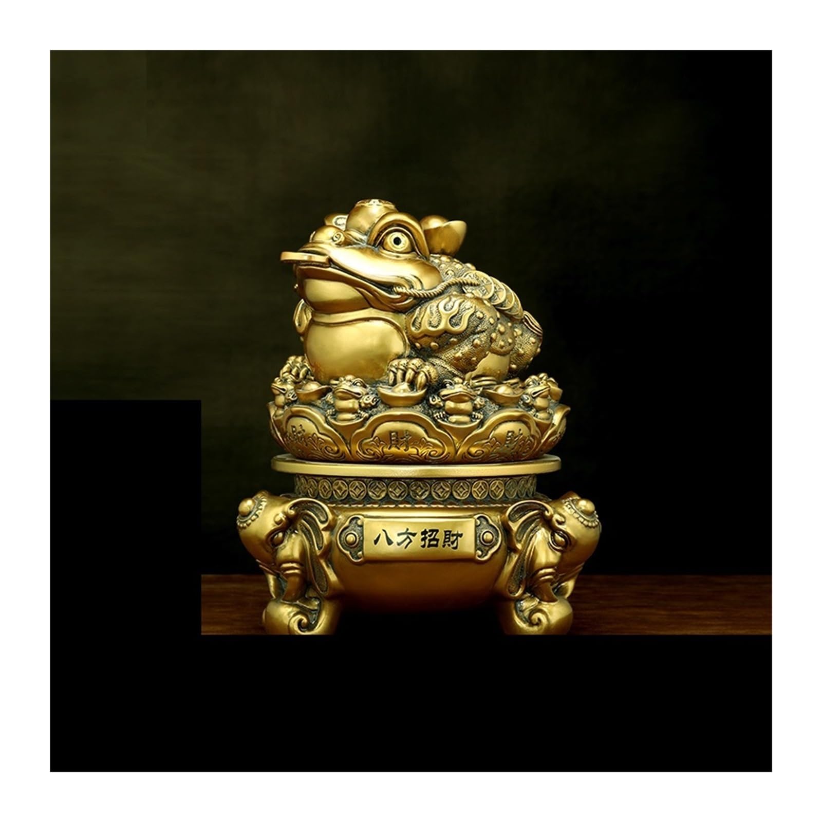 Dekoracja pulpitu Złota Ścieżka Róg Obfitości Ornamenty, Fengshui Statua dla bogactwa i szczęścia, dekoracja domu, Feng Shui Decor Rzeźby Dekoracja wnętrz (A-17 * 17 * 21 cm)