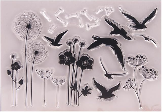 KOFUN DIY Scrapbooking Transparent Stamps Silicone Rubber Clear Sheet DIY Card Gift Crafts Dandelion
