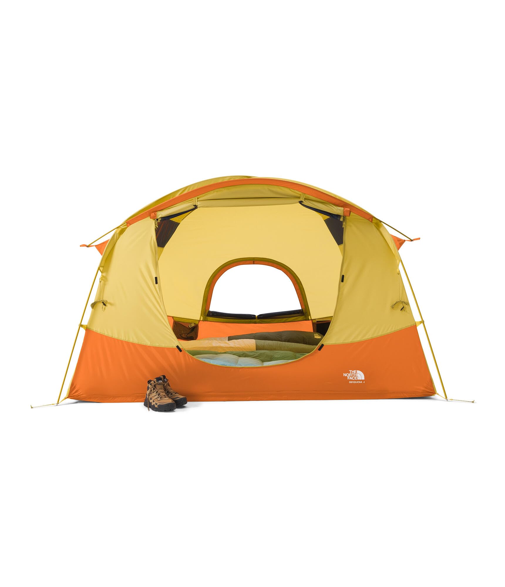 THE NORTH FACE Sequoia 4 WP 4-Person Camping Tent, YLW Silt, OSFA | Four-Person Waterproof Camping Tent, Spacious & Easy to Set Up, 2 Zipper Doors