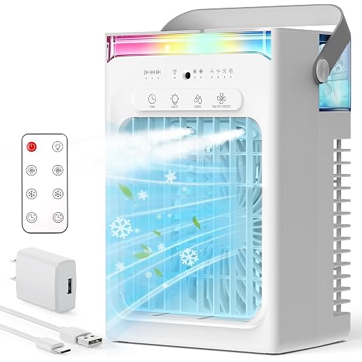 2026 Upgrade 4-in-1 Portable Air Conditioner, Mini Evaporative Cooler