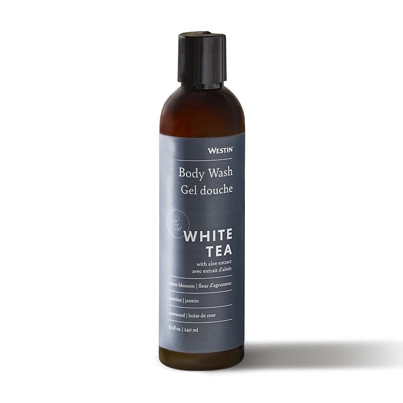 Sabonete líquido corporal Westin White Tea Aloe com fragrância de chá branco, 240 mL
