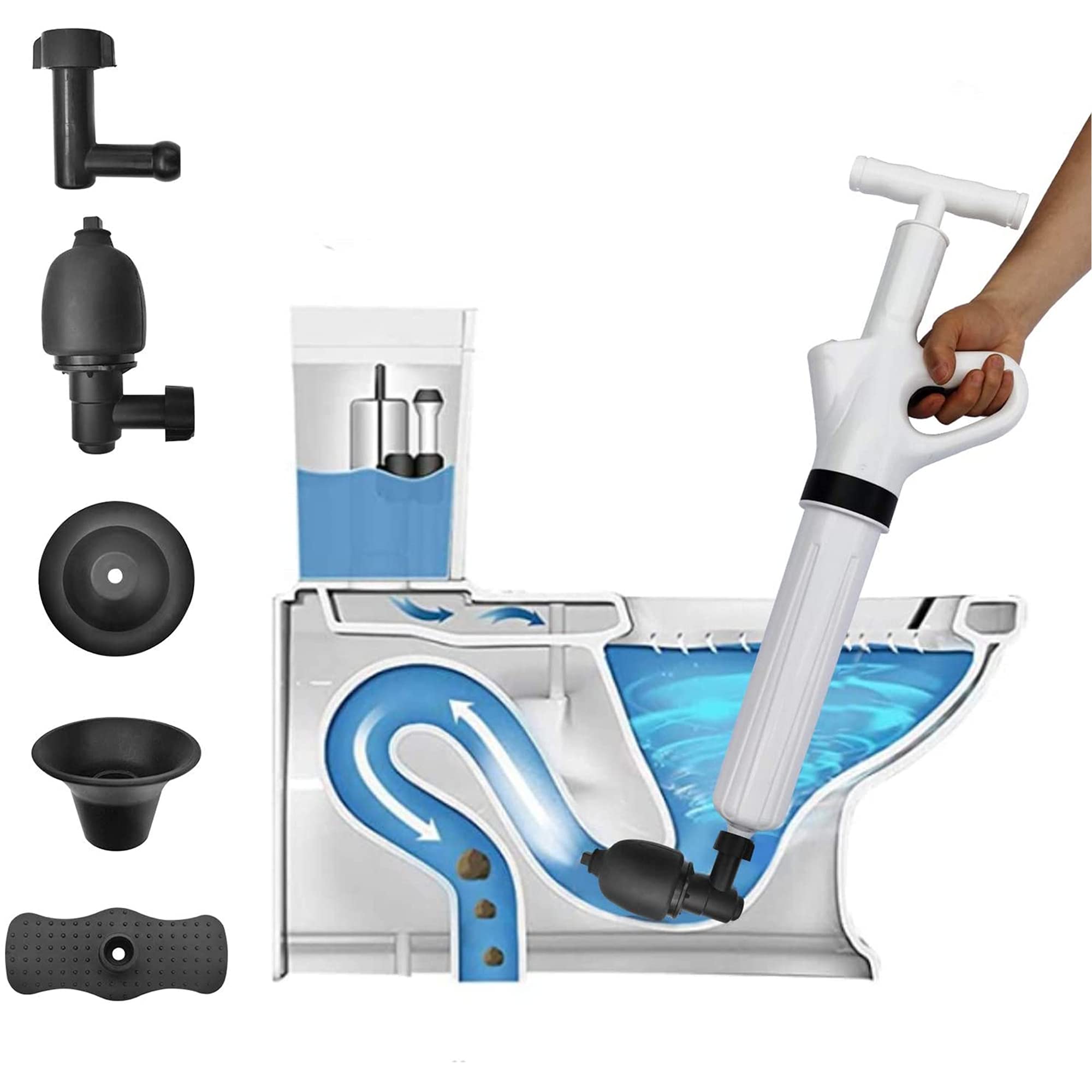 Buy NewFree Toilet Plunger,High Pressure Plunger Kit,Air Clog Remover