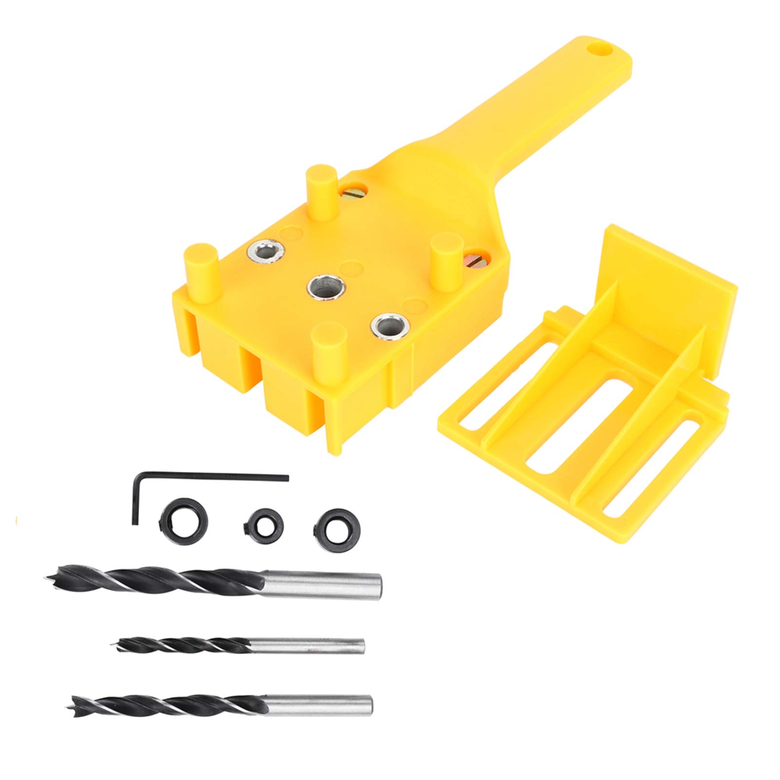 Pissente Woodworking Dowel Jig Kit, Abs Handheld Pocket Hole Jig, 8Pcs Drilling Locator For Precise Board Alignment, Compact And Easy To Carry For Woodworking Users