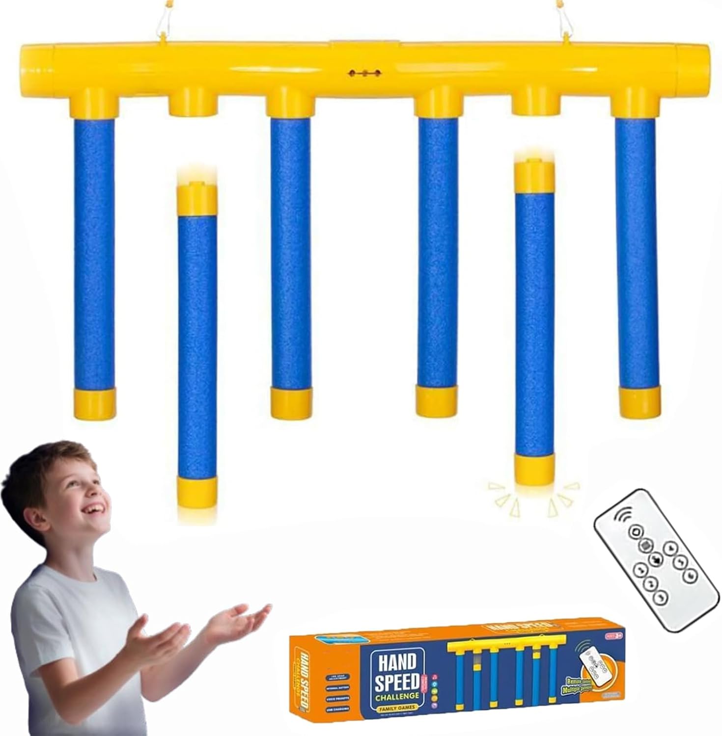 Reflex Catch Game, Reflex Drop Sticks Challenge Game, Reflex Challenge Games, Reflexs Drop Sticks Challenges Games with 3 Speed Modes (Blue+Remote)