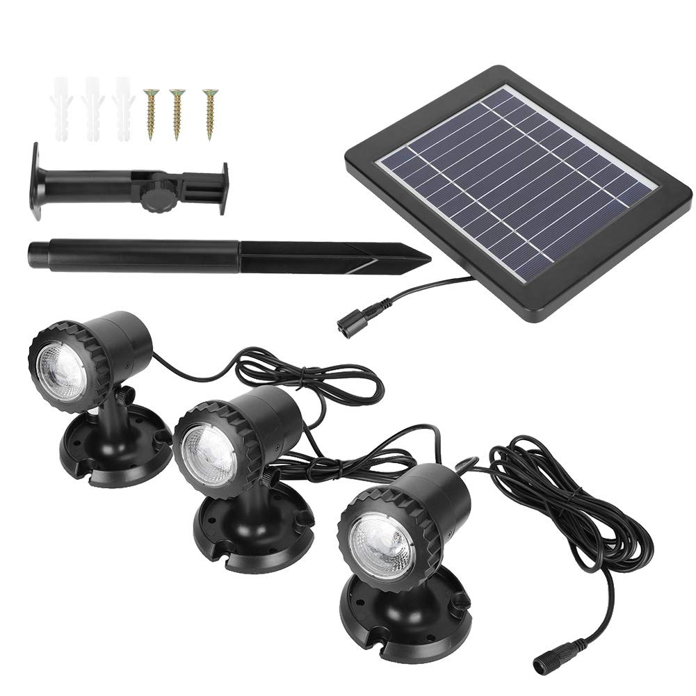 Wasserdichte Unterwasserleuchte Solarenergie Unterwasserlampe, IP65 wasserdichte Leuchtköpfe, energiesparendes Design für Pools, Teiche und Wassergärten, Außenbereich