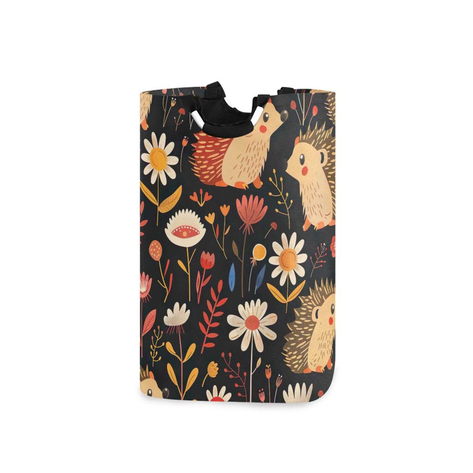 Jihqo Laundry Hamper Basket Cute Hedgehogs Collapsible Nursery Storage Bin Waterproof Clothing Baskets for Home Bedroom Bathroom Washing Room