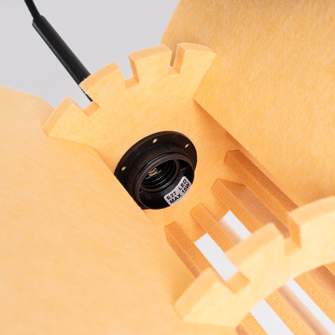 SOLLUX lighting Lampada a Sospensione - Lampada a Pendolo - Lampada da Soffitto Feltro Acciaio - 1 Paralume - Lampada LED Lampadina - Giallo Mula