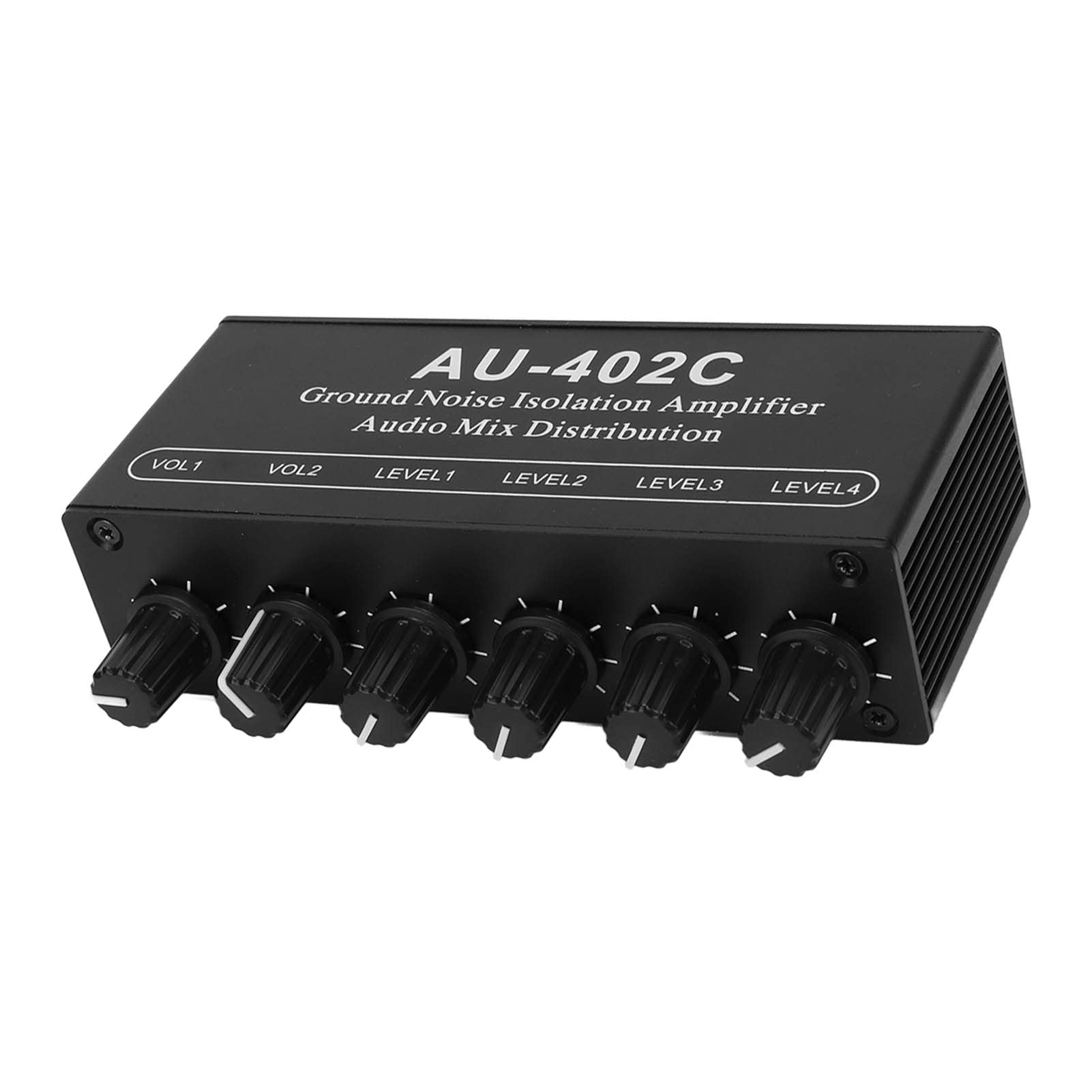 Haofy Mixer Audio Stereo con Isolamento del Rumore di Fondo Digitale Amplificatore 4 in 2 Uscite per Appassionati di Computer e Musica Lega di Alluminio