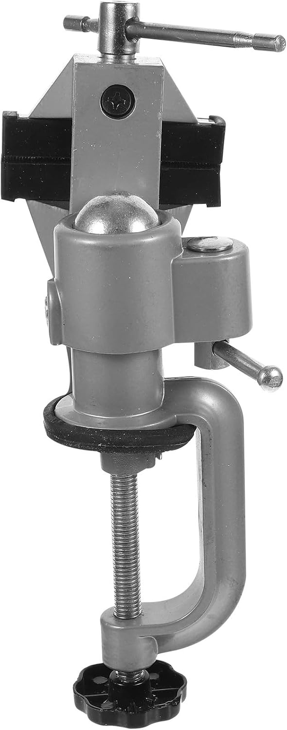 Lurrose 2-In-1 Clamp on Vise with 360° Rotatable Swivel Base, Portable Milling and Woodworking Bench Vise for Drill Press and Metalworking Tasks
