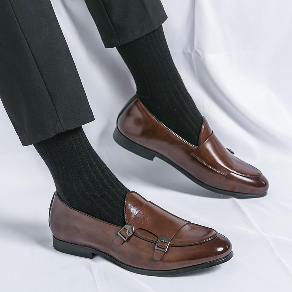 Mocasines con Hebilla para Hombre, Formales De Negocios Loafers Informales Cómodos Vestir Zapatos