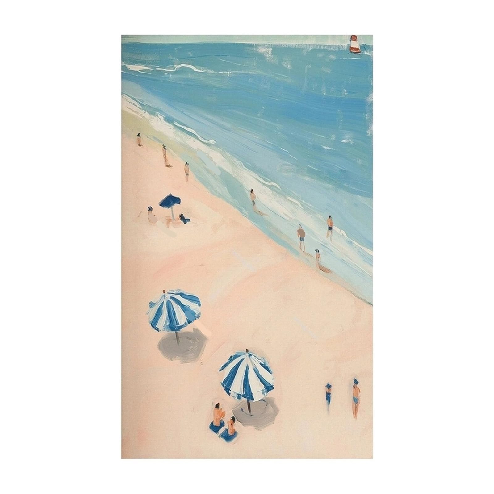 Graiting 1pc Blue Coastal Beach Seashell Sailboat Hydrangea Posters Prints Canvas Painting Wall Art Pictures Living