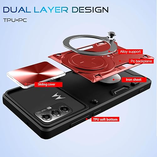 Miniatura 2 de Funda para Moto G Play 2023Moto G Power 2022, soporte de anillo de metal para mujeres y hombres, protector de cámara, protección completa a prueba