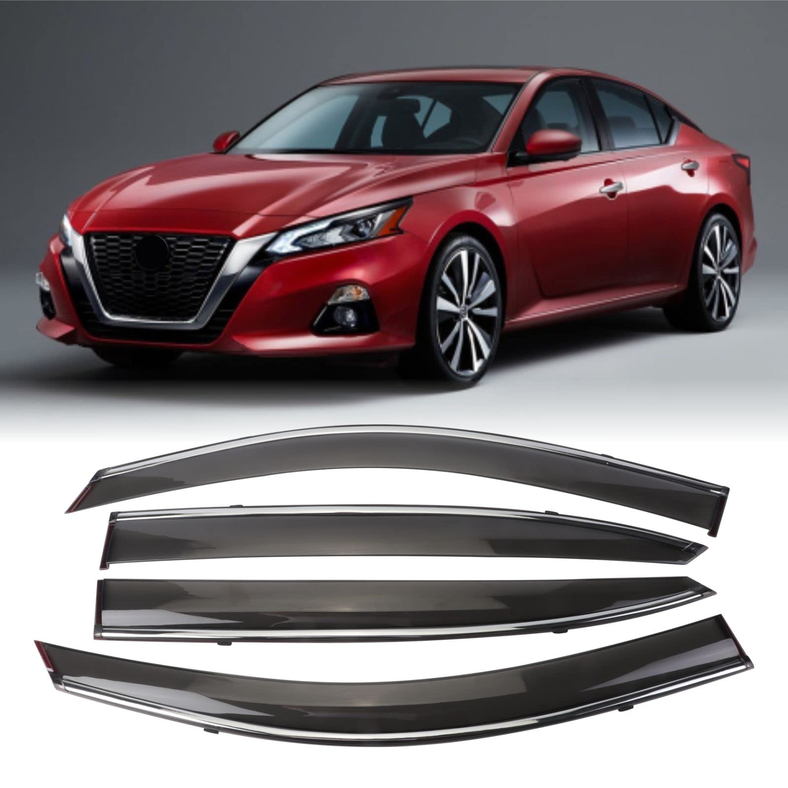 Photo 1 of LONGKEES Chrome Trim Sun/Rain Guard Shade Window Visors Fit 2013 2014 2015 2016 Honda Accord 4-Door Sedan Only 2013-2016 Honda Accord