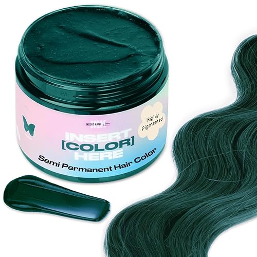 INH Color semipermanente para el cabello verde esmeralda acondicionador de depósito de color tinte temporal para el cabello máscara acondicionadora