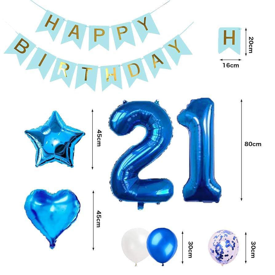 、様【12/23着】バルーン　生誕祭 Amazon | 21歳誕生日 バルーン 風船 飾り付け セット ブルー
