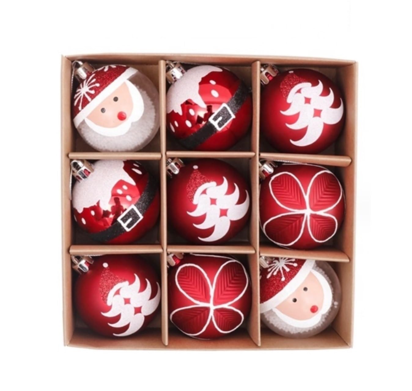 Bolas Arbol de Navidad Juego de 9 Uds Bolas Navidad, Decoraciones para árboles inastillables, Adornos árbol para Fiestas y Bodas Decoración de Temporada(A)