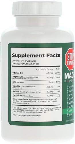 Miniatura 7 de Pickle Pill - Defensa de calambres, recuperación muscular rápida, calambres en las piernas, cápsulas de sabor sin jugo de pepinillo, polvo de