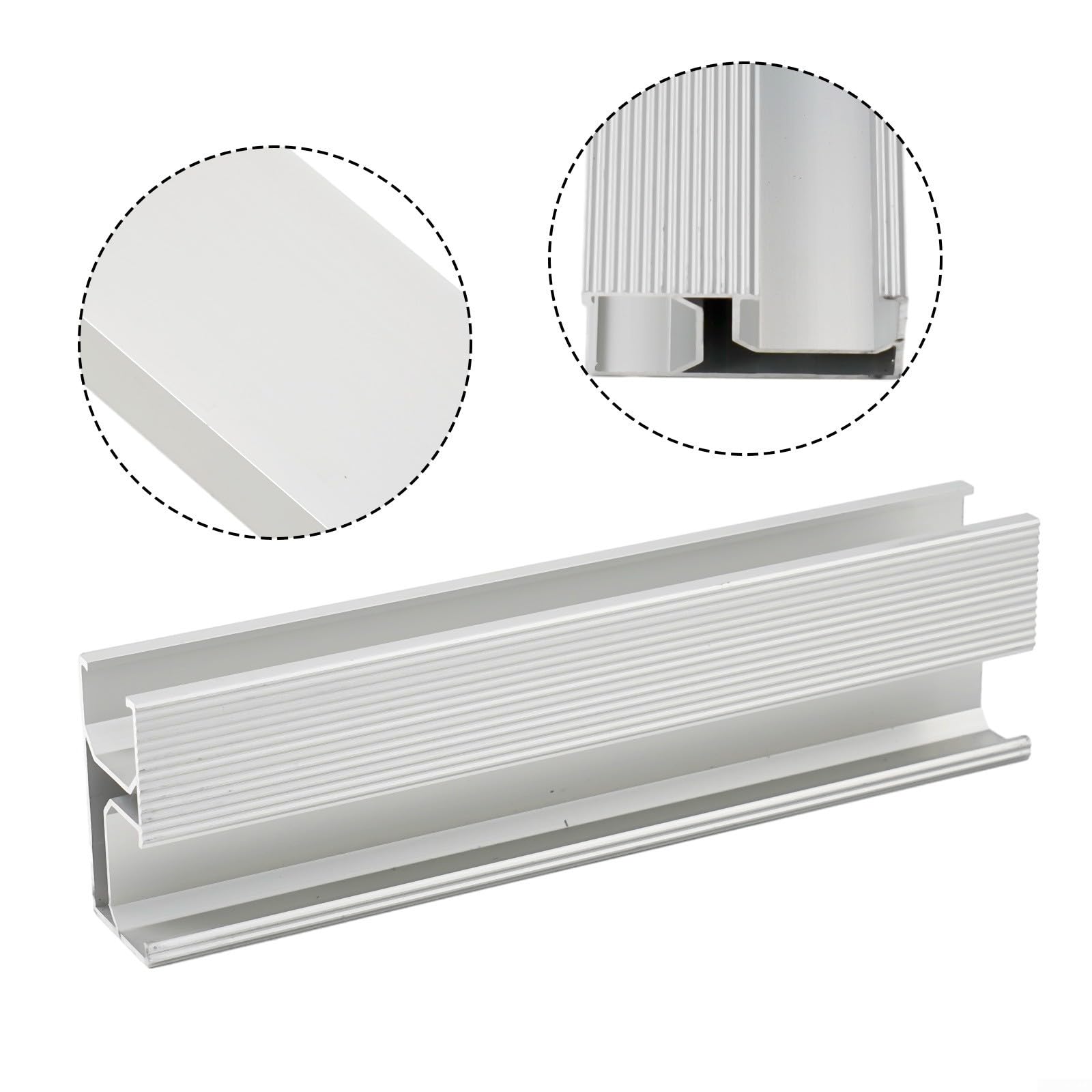 Kit di montaggio per pannello solare, tetto in mattoni, guide in lega di alluminio 6005 con morsetti terminali e ganci, compatibile con moduli fotovoltaici da 30 mm e 35 mm, finitura argento (set 2