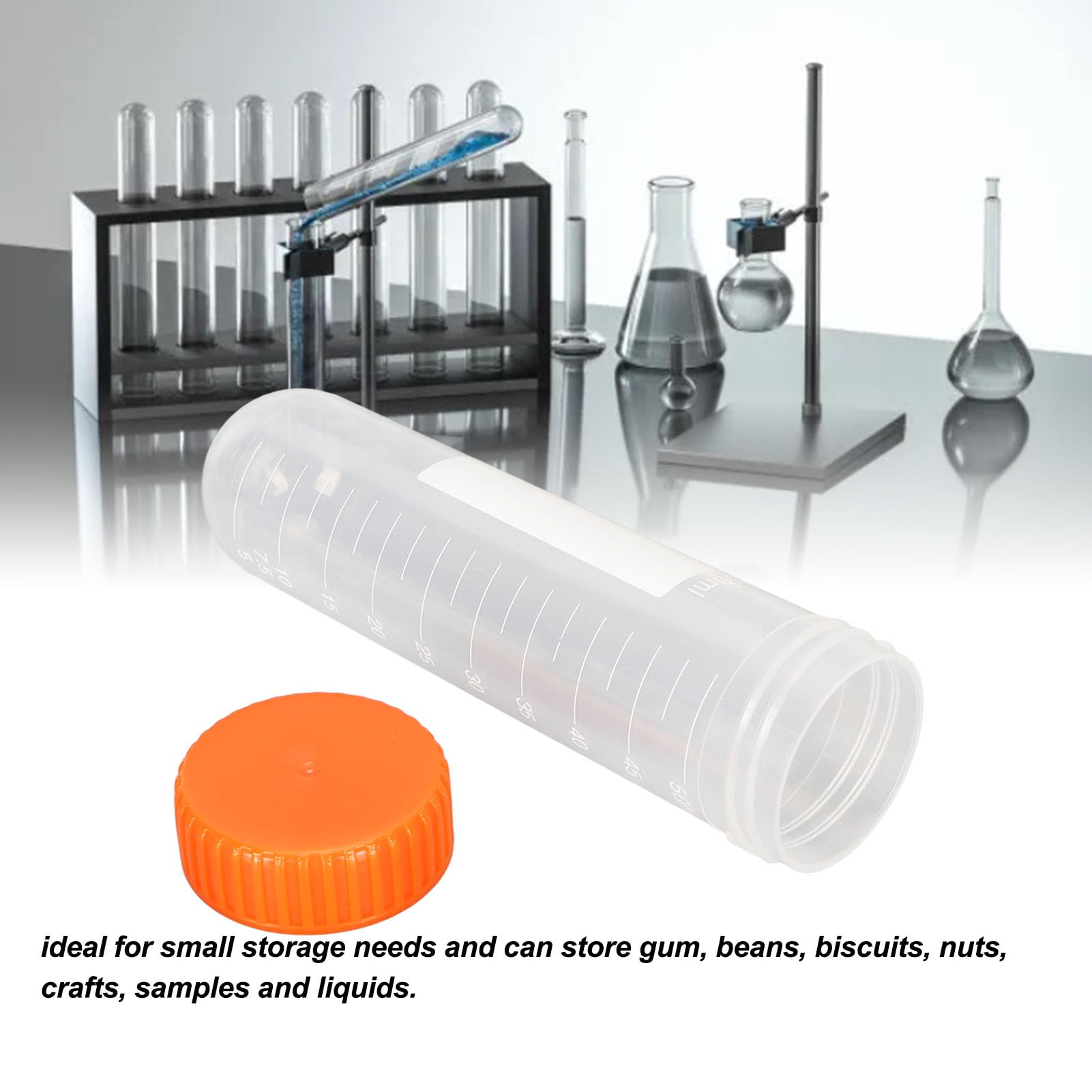 5 Tubes à Centrifuger 50ml En Plastique – Gradués, Pour Labo Ou Petits Mélanges