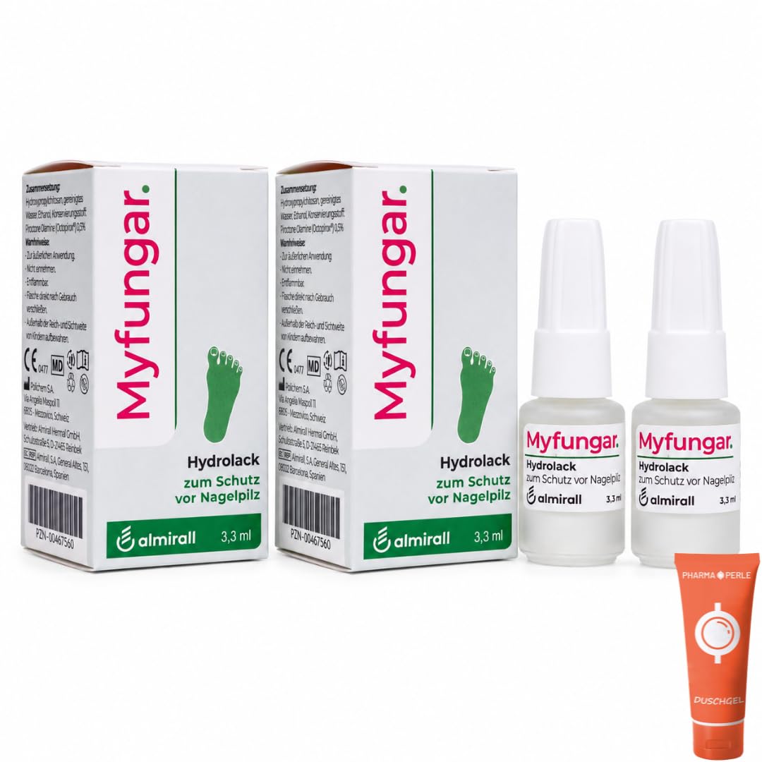Hydrolack 3,3 ml I Nagellack für Fuß- & Fingernägel I mit Pharma Perle (2x) | täglich anwendbar, wasserlöslicher Schutzfilm, Nagelpflege