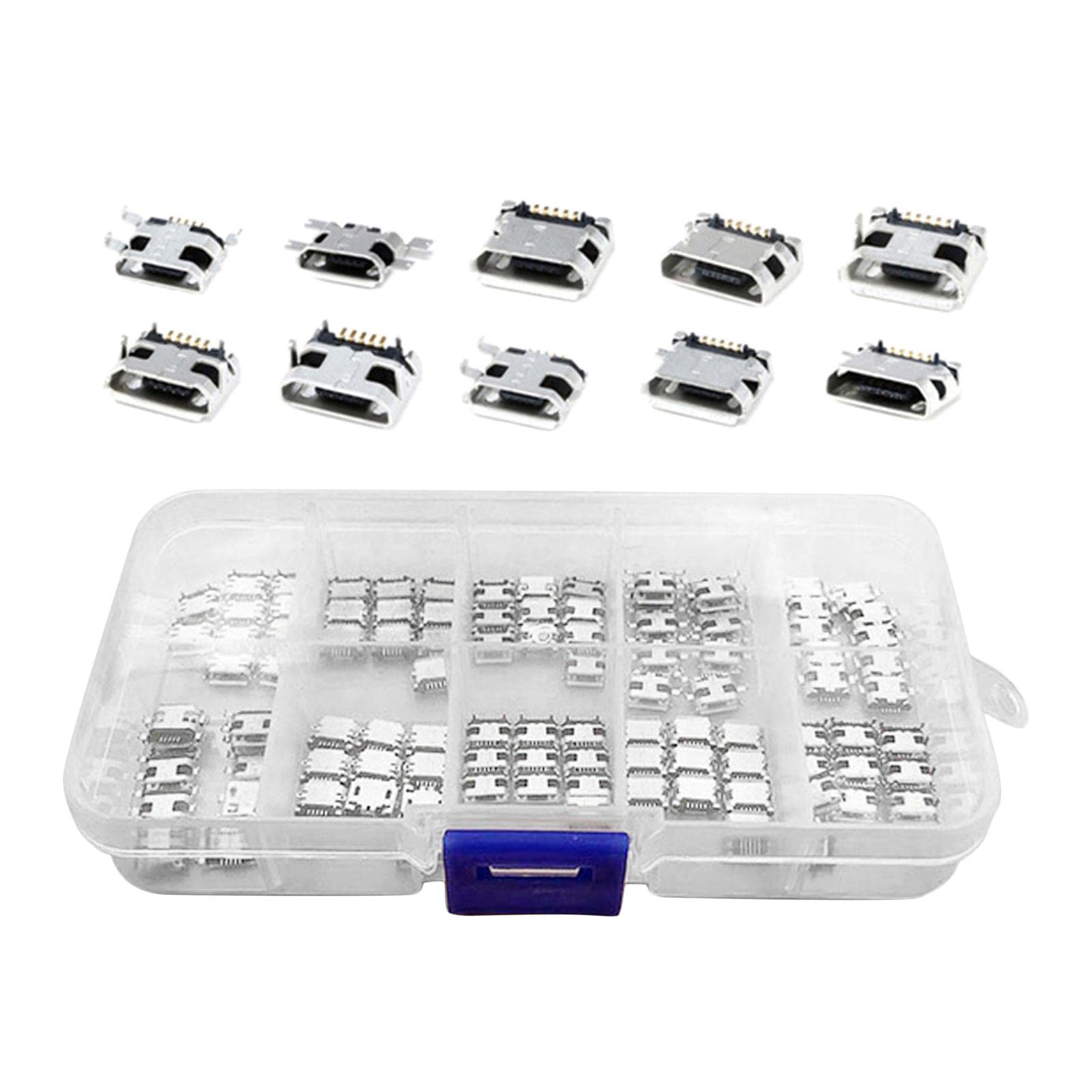 Adaptador de reparación Micro USB conector hembra de 5 pines, juego de repuestos con caja 7