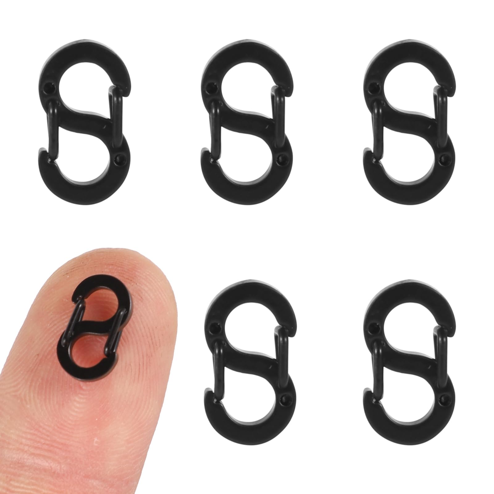 5pcs Double Opening Lobster Clasps, S Zipper Lock Shortener Clasp Stainless Steel Bracelet Fasteners Connectors Jewelry Clasps and Closures Necklace Clips for Jewelry Making (Small, 0.47x0.26in)