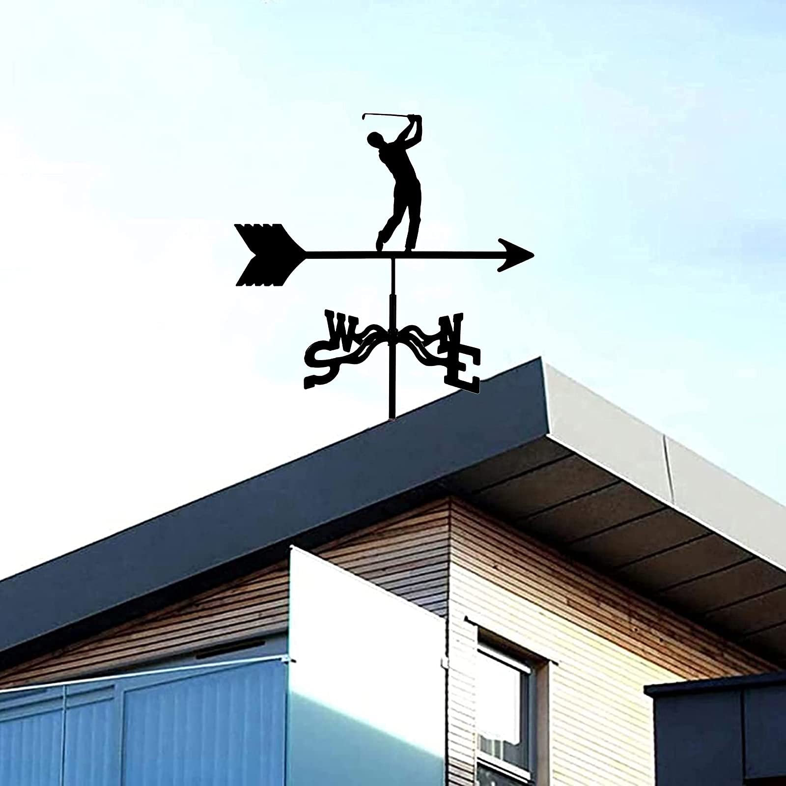 Boerderij Windwijzer, Retro Wind Richting Indicator Outdoor Metalen Beugel Weerwijzer Ornamenten, Yard Tuin Architectuur Dak Meetinstrumenten -Vlag