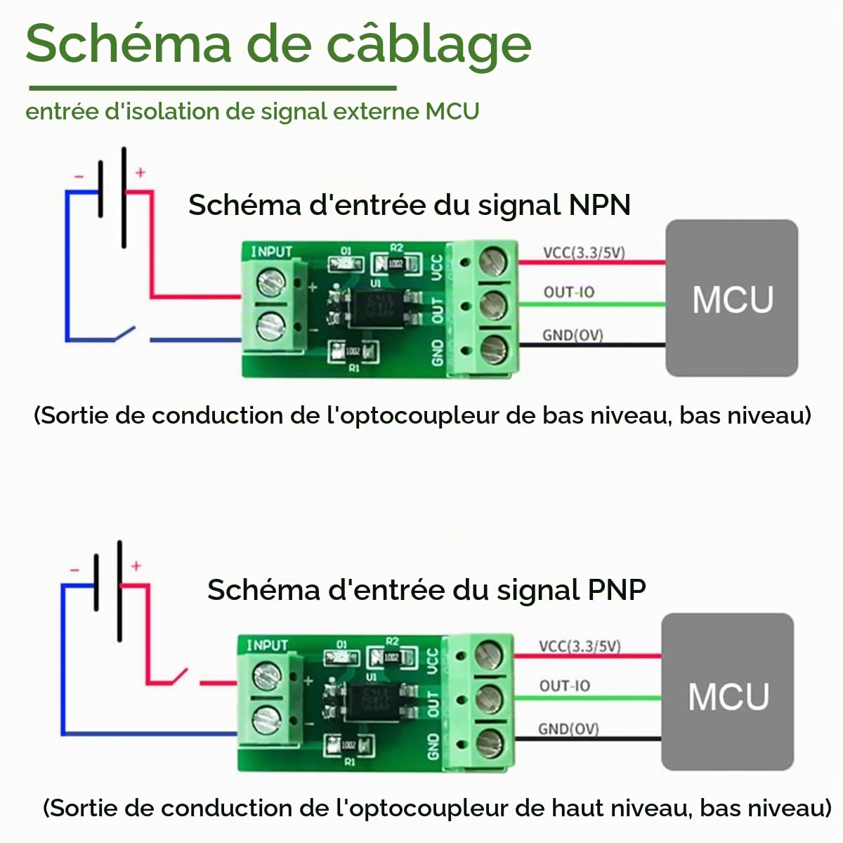 6 pièces Module d'isolation optocoupleur 1 canal 12 V, carte convertisseur de signal opto-isolateur avec bornes à vis, voyant LED, déclencheur haut/bas, avec tournevis