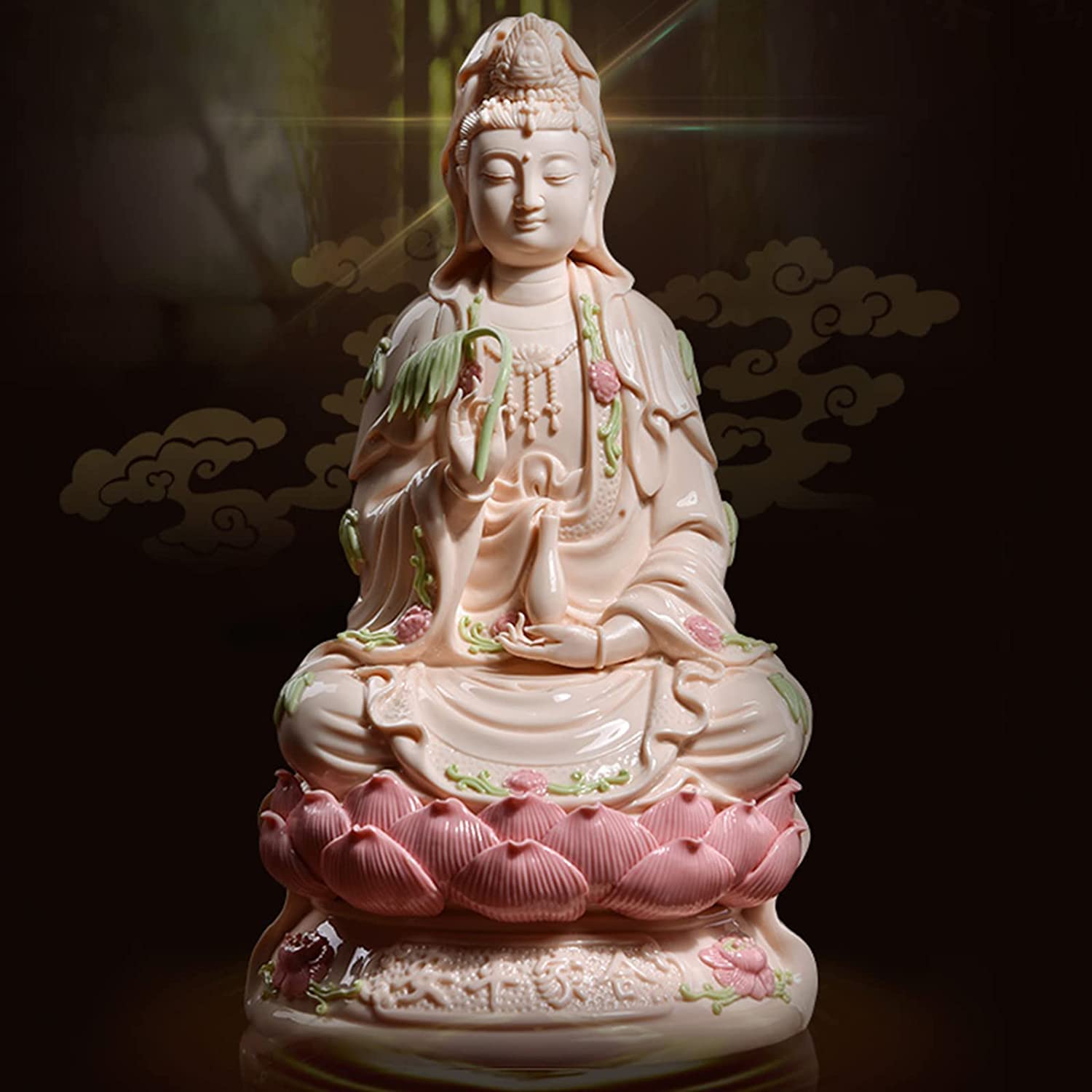 SBCGFY Guanyin Statue Figure Ceramic Statue Bodhisattva Living Room Home Idol Enshrines Buddha Feng Shui Ornaments