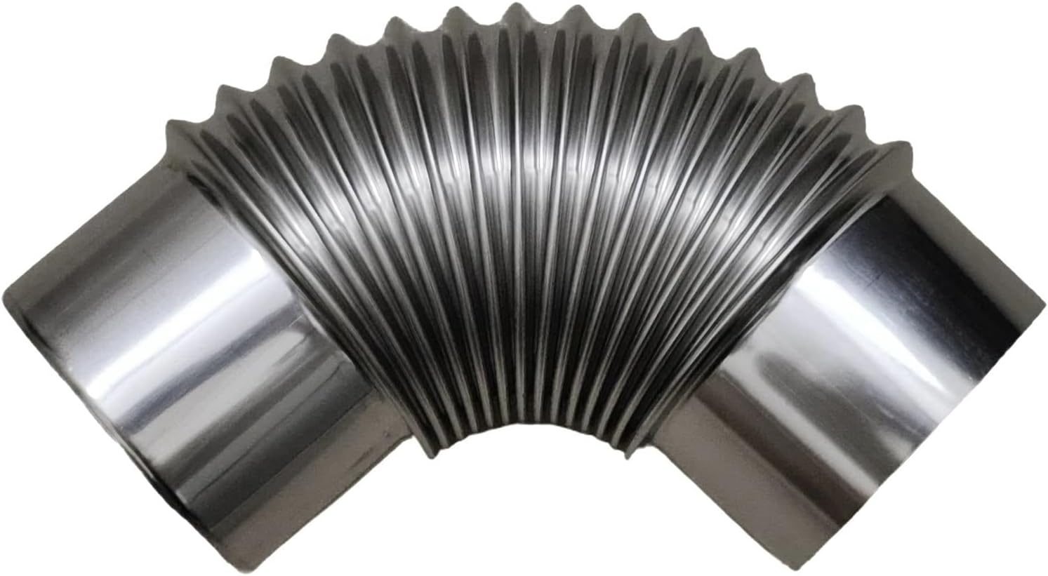 3.5in Wood Stove Pipe 2 pcs Stainless Steel 90 Degree Elbow Chimney Flue Exhaust