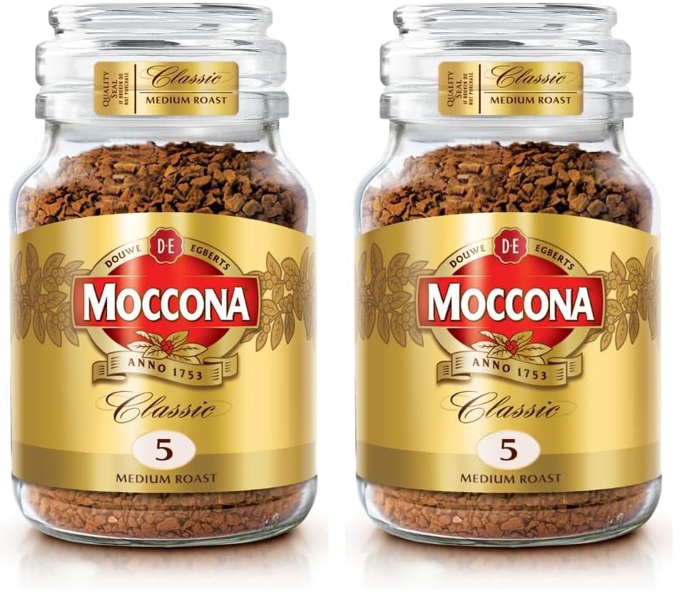 Image of Moccona Classic Medium Roast Instant Coffee 100g | Imported Coffee | Premium Arabica & Robusta Blend | Freeze-Dried | Bold & Strong Flavor (Pack of 2)