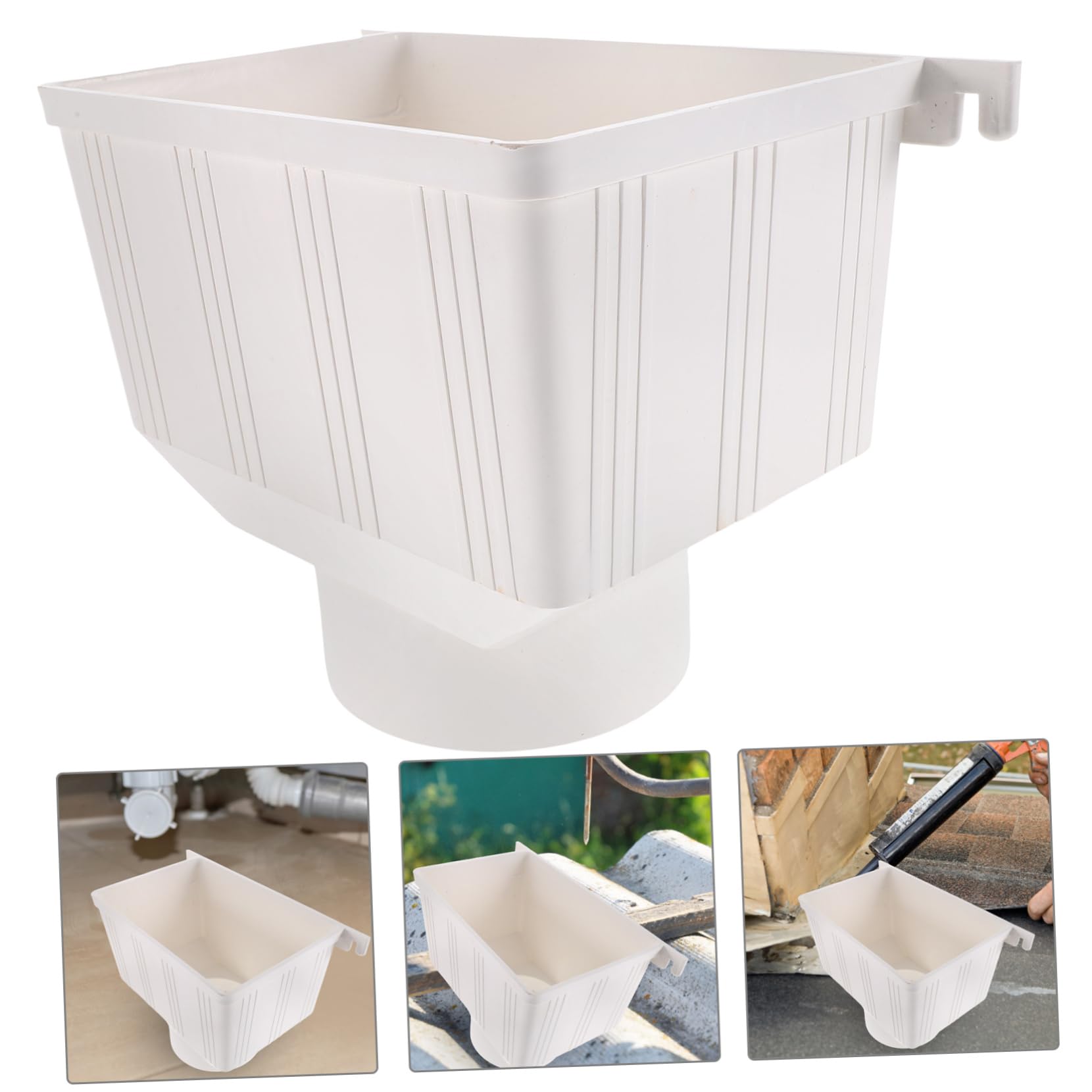 OSALADI Downspout Rinnen Wassertrichter Pvc Fallrohr Adapter 10.63X5.91X7.48In Regenfass Diverter Für Dachrinne Wassersammelsystem Anschluss