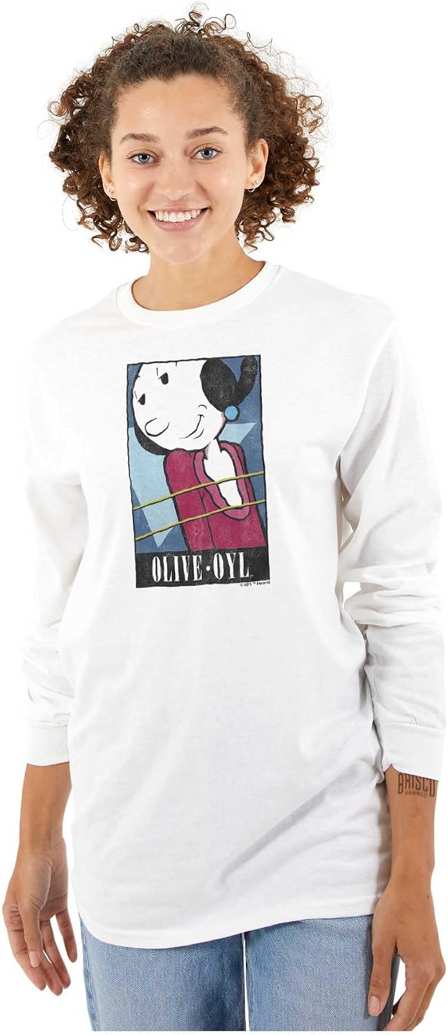 Popeye Olive OYL Adorable Classic Long Sleeve Tshirt Men Women