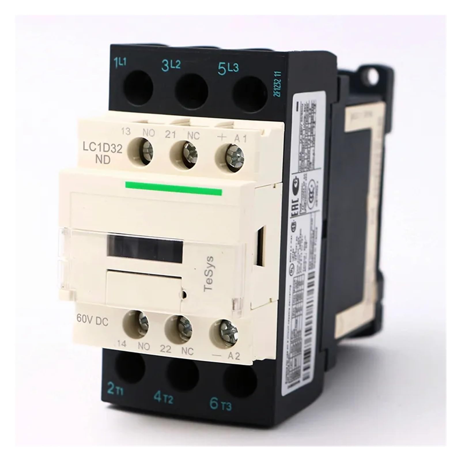 QRUYHBAJU LC1D32ND DC electromagnetic contactor 3P 3NO LC1-D32ND 32A 60V DC Coil