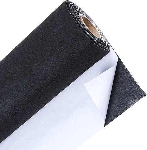Caydo Rollo de fieltro autoadhesivo negro grande para proyectos de bricolaje, disfraces, cajones de joyas, manualidades, tela, despegar 15.7 x 78.7