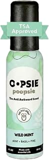 Oopsie Poopsie Toilet Spray, Travel Essentials, Each Up to 300 Uses, On-The-Go Bathroom Odor Deodorizer with Essential Oils, TSA Approved Size Wild Mint 1 Pack, 2 Fl Oz
