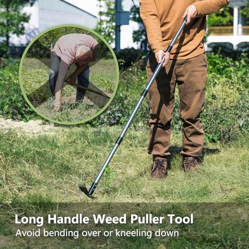 35% Off Weed Puller Tool with Long Handle - 2-in-1 Garden Tool