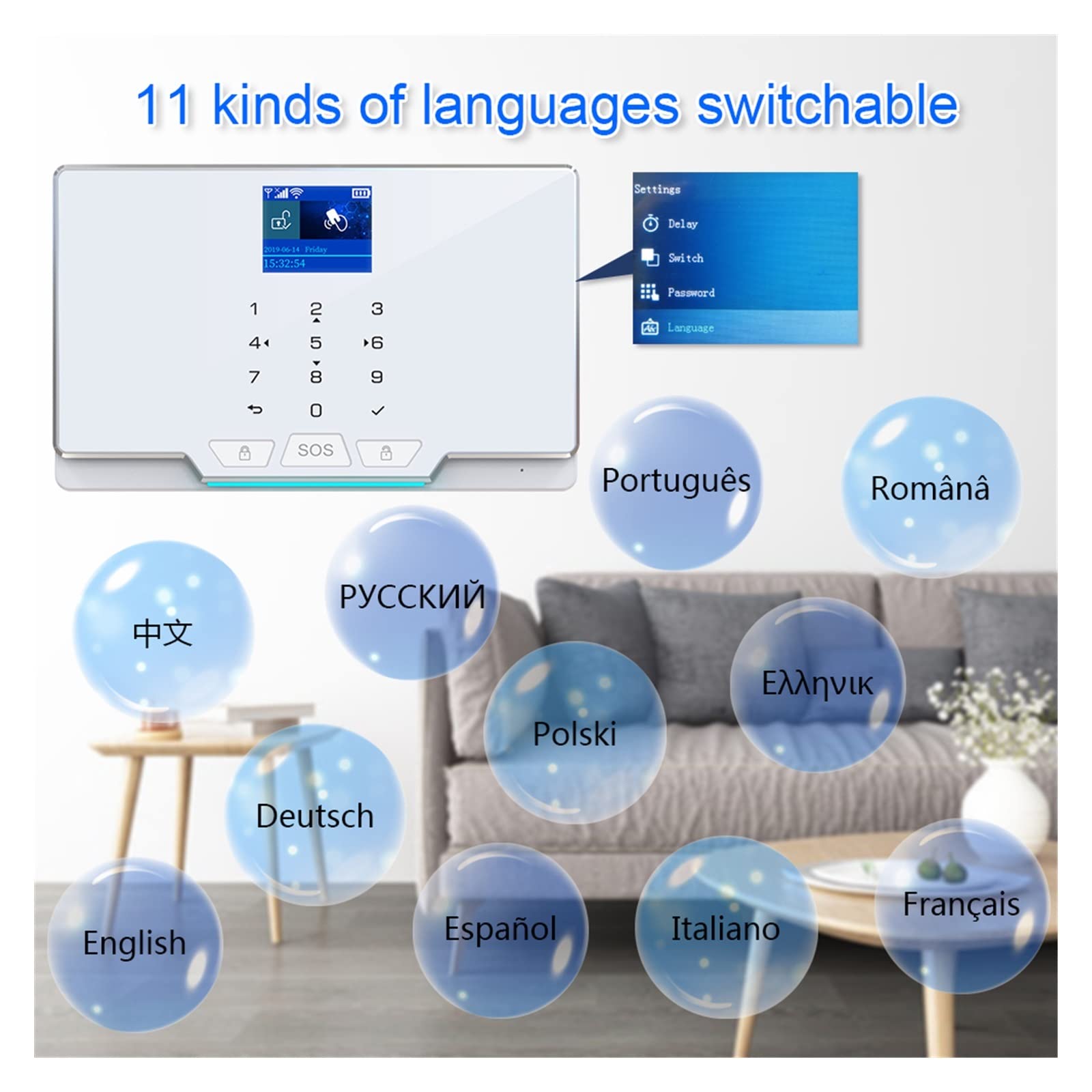 G20 WiFi gsm Sistema de Alarma de Seguridad Tuya Smart Wireless Wireless Wired Home Kits de protección de Ladrones con el hogar con IP Sirena de luz de la cámara(ZONAN-C23-64G-card)