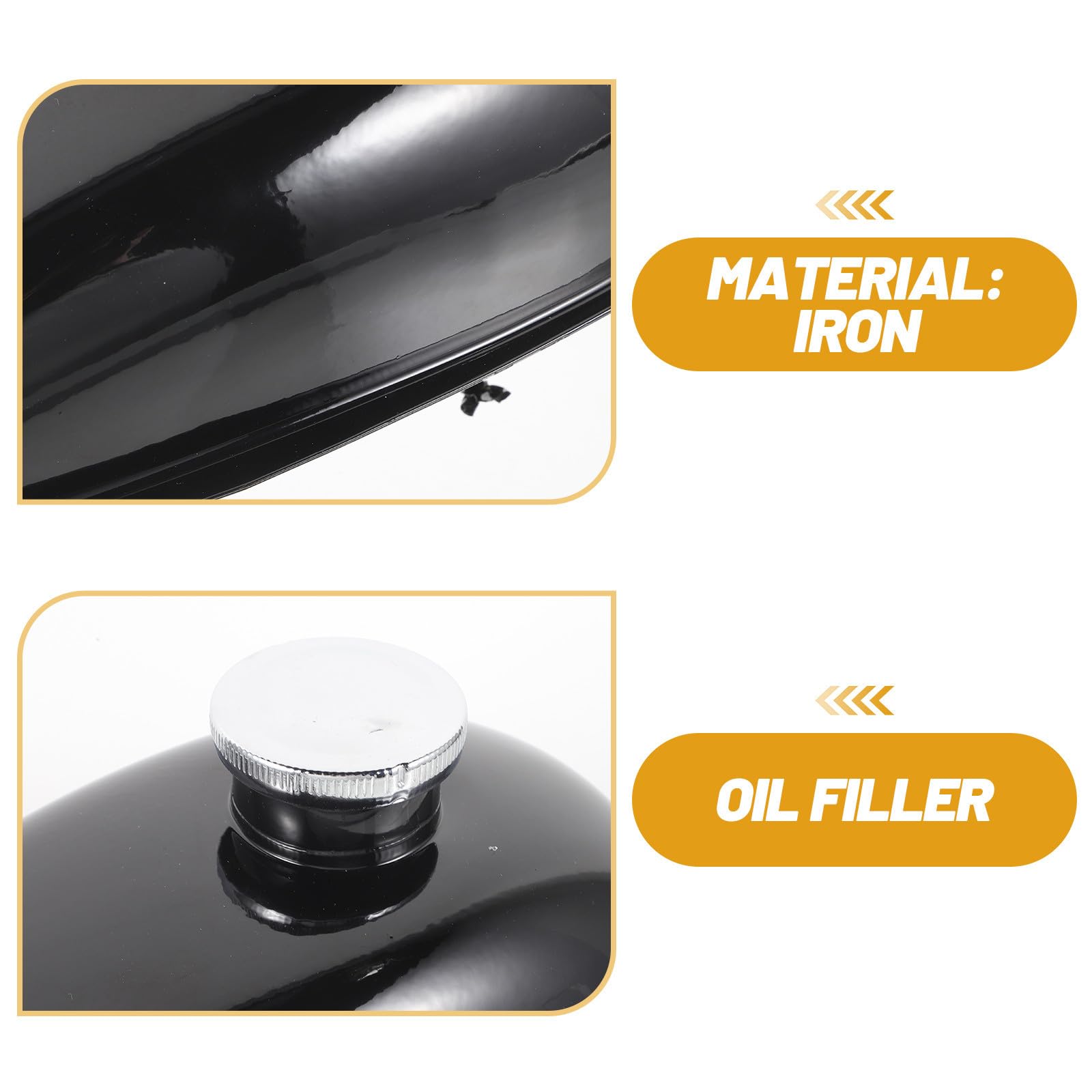 Petit Réservoir D'essence Moto en Fer 2 Litres Antirouille pour Mini-moteur 49cc 66cc 80cc, Réservoir de Gaz Étanche et Résistant, Accessoire Compatible Moto Sportive