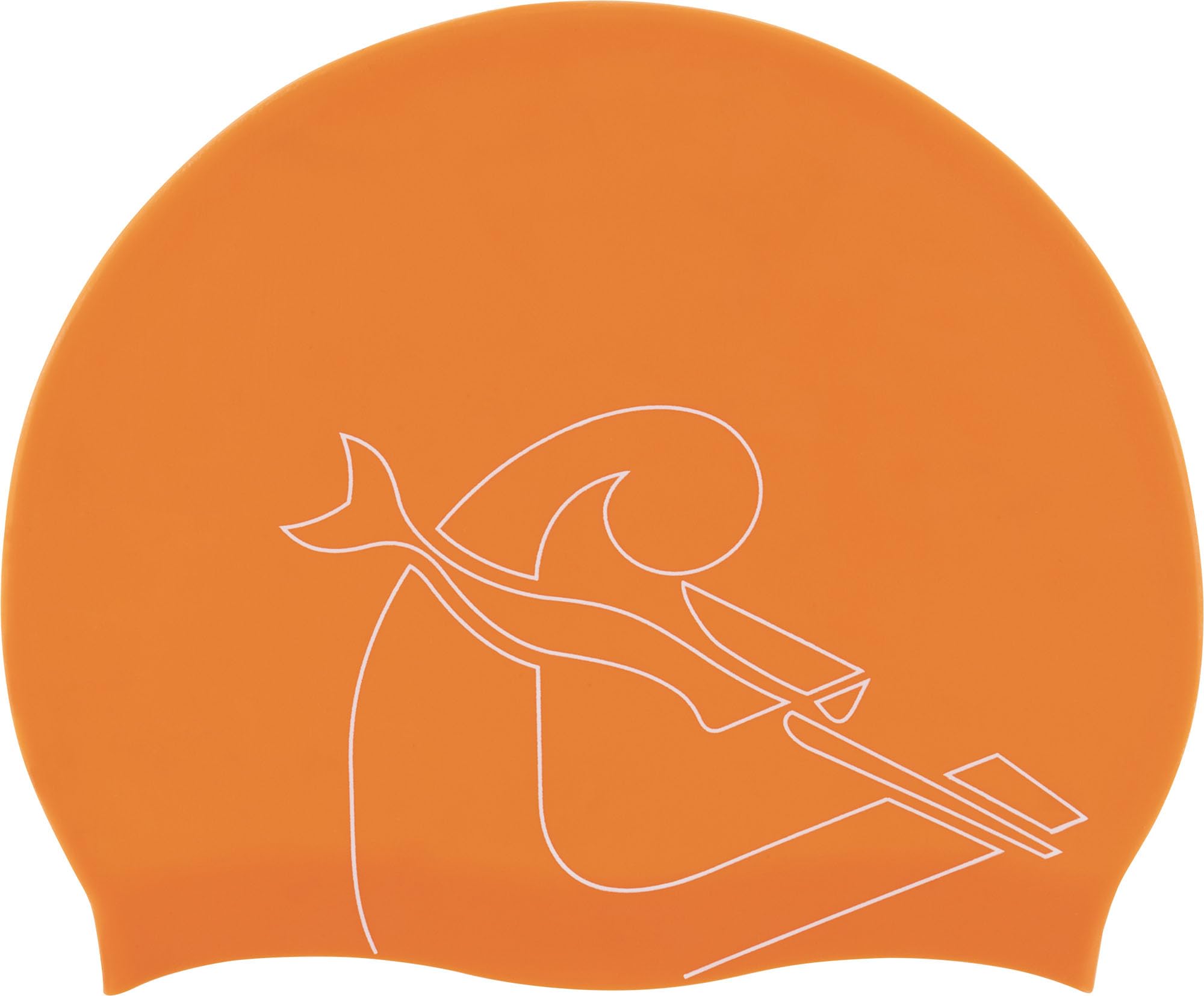 Cressi Eddie Swim Cap - Unisex Swimming Cap, Orange/White, One Size