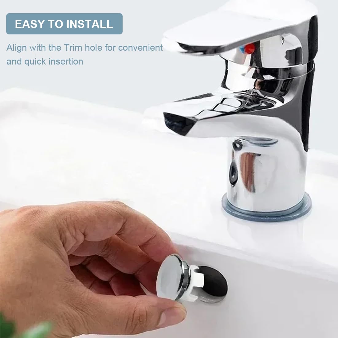 Set 12 Tappi Troppo Pieno Per Lavandino - Gomma, Per Fori Da 22-24mm, Con Portaoggetti - Foto 4