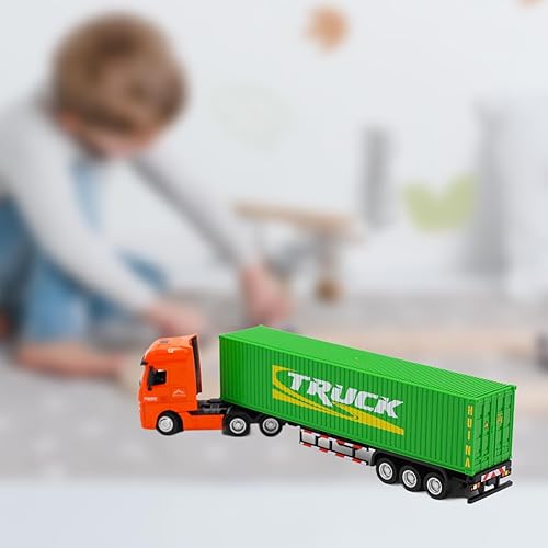Miniatura 6 de Gemini&Genius Juguete de vehículo de transporte, camión de transporte de aleación resistente, vehículo realista, remolque fundido a presión a escala